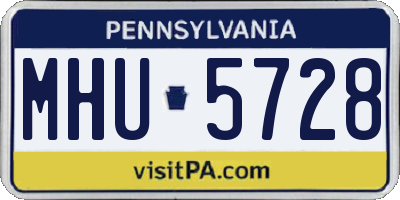PA license plate MHU5728