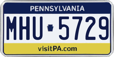 PA license plate MHU5729