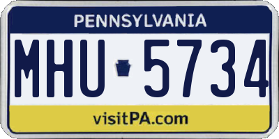 PA license plate MHU5734