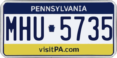 PA license plate MHU5735