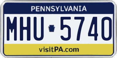 PA license plate MHU5740