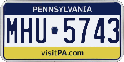 PA license plate MHU5743