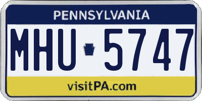 PA license plate MHU5747