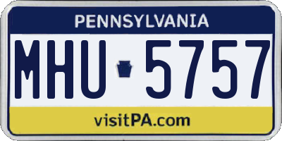 PA license plate MHU5757