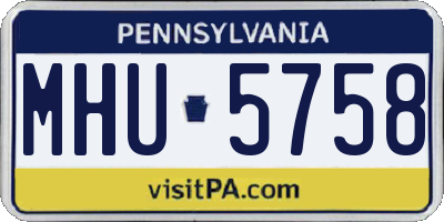 PA license plate MHU5758