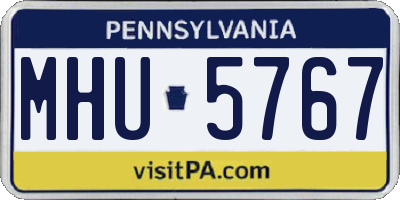 PA license plate MHU5767