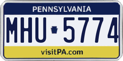 PA license plate MHU5774