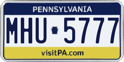 PA license plate MHU5777
