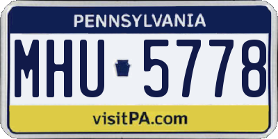 PA license plate MHU5778