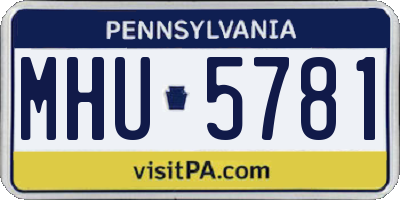 PA license plate MHU5781