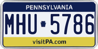 PA license plate MHU5786
