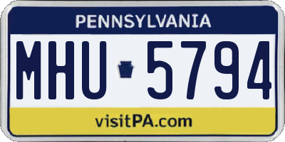PA license plate MHU5794