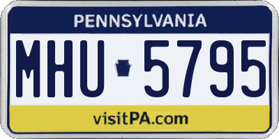 PA license plate MHU5795