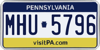 PA license plate MHU5796
