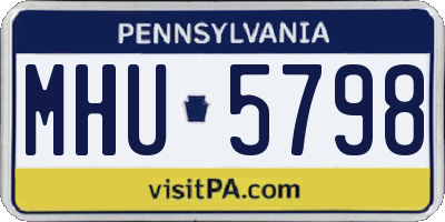 PA license plate MHU5798