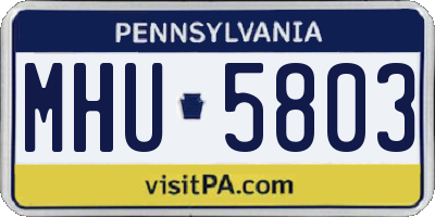 PA license plate MHU5803