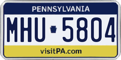 PA license plate MHU5804