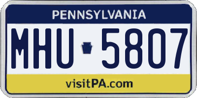 PA license plate MHU5807