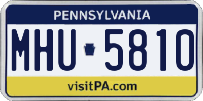 PA license plate MHU5810