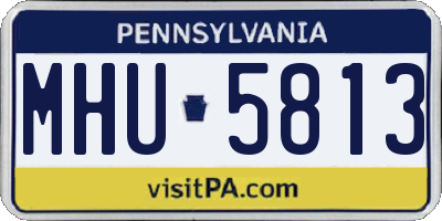 PA license plate MHU5813