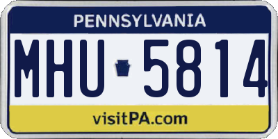 PA license plate MHU5814