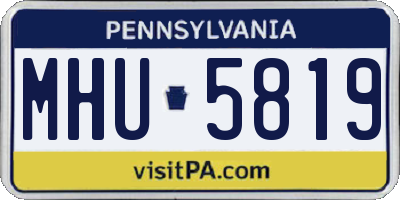 PA license plate MHU5819