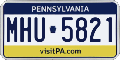 PA license plate MHU5821
