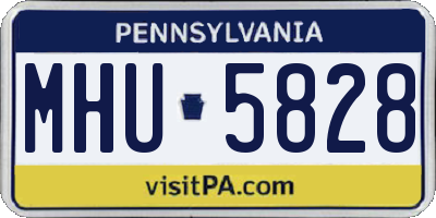 PA license plate MHU5828