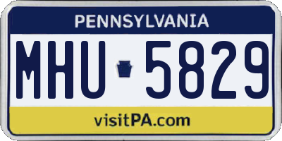 PA license plate MHU5829