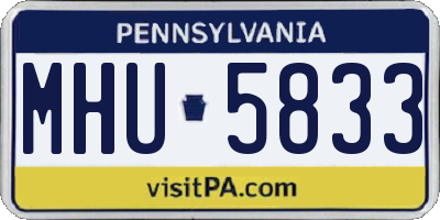 PA license plate MHU5833
