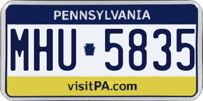 PA license plate MHU5835
