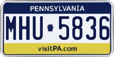 PA license plate MHU5836