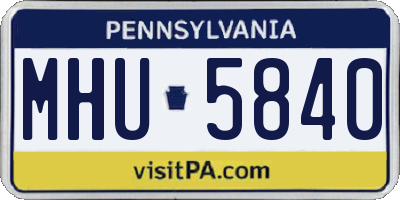 PA license plate MHU5840