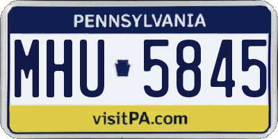PA license plate MHU5845