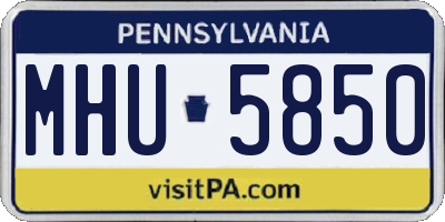 PA license plate MHU5850