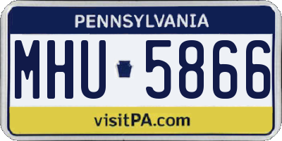 PA license plate MHU5866