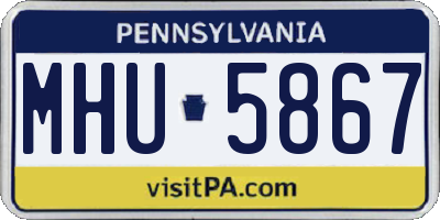 PA license plate MHU5867