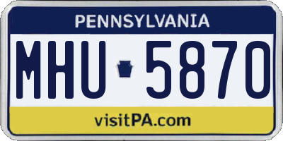 PA license plate MHU5870