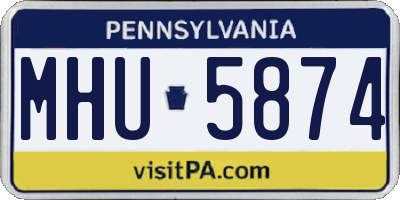 PA license plate MHU5874