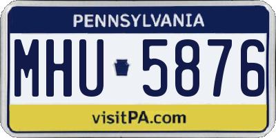 PA license plate MHU5876