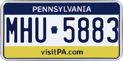 PA license plate MHU5883