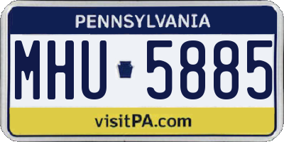 PA license plate MHU5885