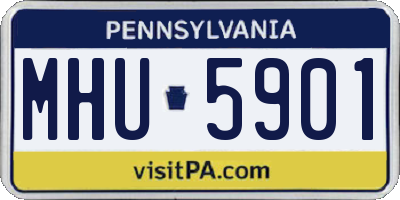 PA license plate MHU5901