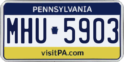 PA license plate MHU5903
