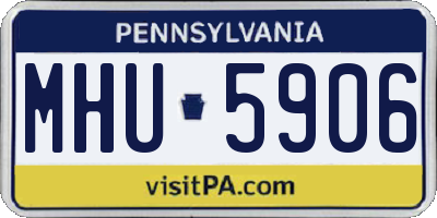 PA license plate MHU5906