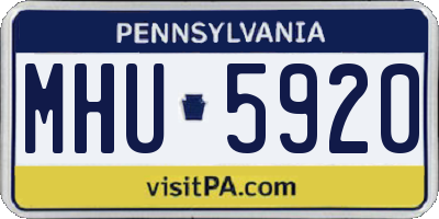PA license plate MHU5920