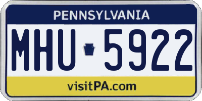 PA license plate MHU5922