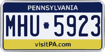 PA license plate MHU5923