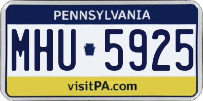 PA license plate MHU5925