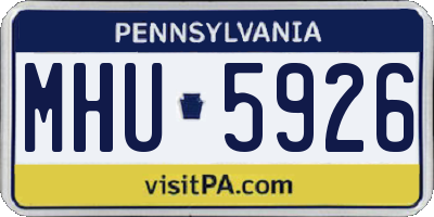 PA license plate MHU5926
